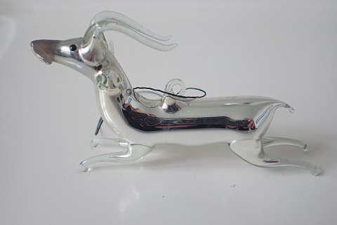 Juleornament - sølvfarvet glashjort i perfekt stand.